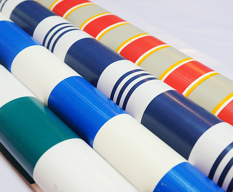 Rolă de stofă prelata cu dungi cu imprimare colorată